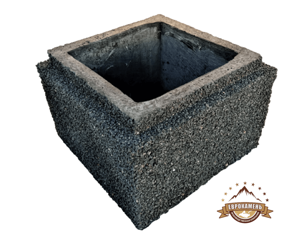 Декоративные бетонные блоки для столба забора, натуральный камень ГАББРО-ДИАБАЗ, размер 300х300х200мм